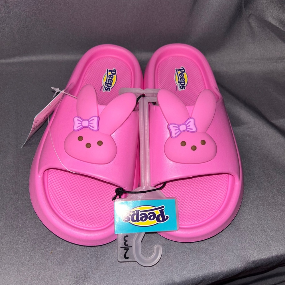 Peeps Slides Bunny Pink Slides Girls Kids Size‎ 2-3 Peeps NWT